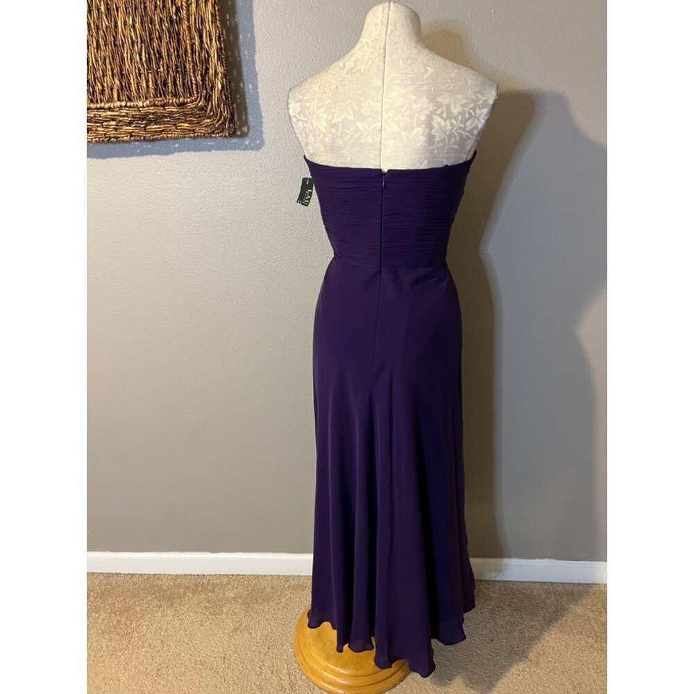 Ralph Lauren Dress 6 Purple Silk Flowy Midi NWT Date Wedding Party Cruise New - Picture 4 of 8